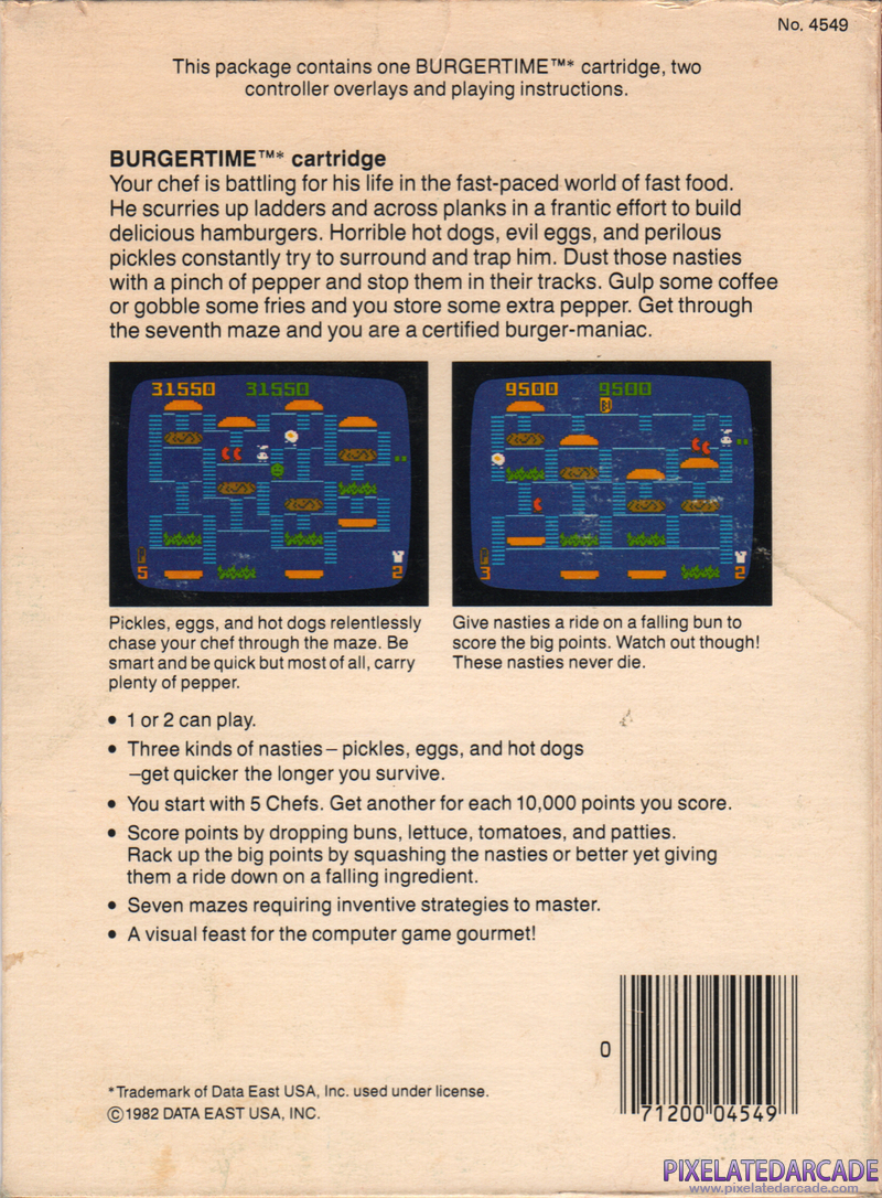 BurgerTime Cover Art: BurgerTime Cover Art: