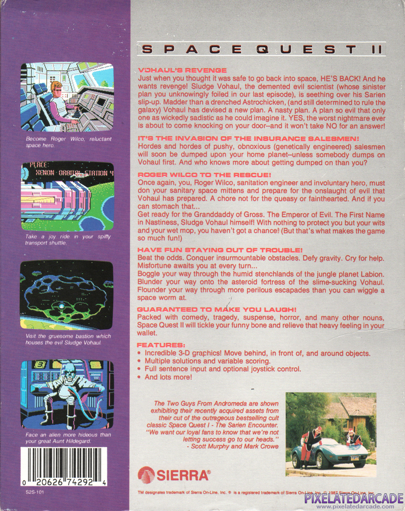 Space Quest II: Chapter II - Vohaul's Revenge Cover Art: Space Quest II: Chapter II - Vohaul's Revenge Cover Art: