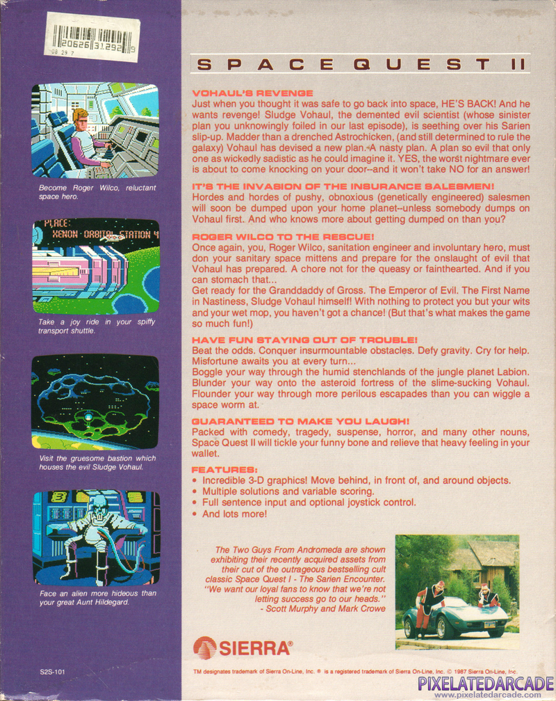 Space Quest II: Chapter II - Vohaul's Revenge Cover Art: Space Quest II: Chapter II - Vohaul's Revenge Cover Art: