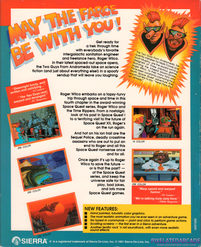 Space Quest IV: Roger Wilco and the Time Rippers Cover Art: Space Quest IV: Roger Wilco and the Time Rippers Cover Art: