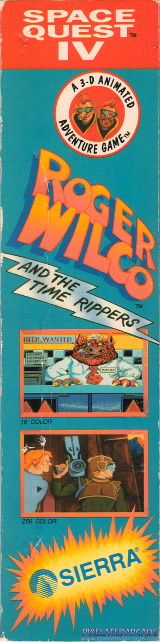 Space Quest IV: Roger Wilco and the Time Rippers Cover Art: Right Side Space Quest IV: Roger Wilco and the Time Rippers Cover Art: Right Side