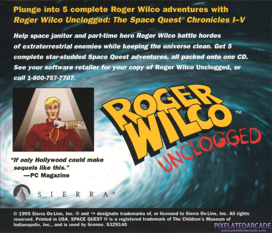 Space Quest 6: Roger Wilco in the Spinal Frontier Cover Art: Back