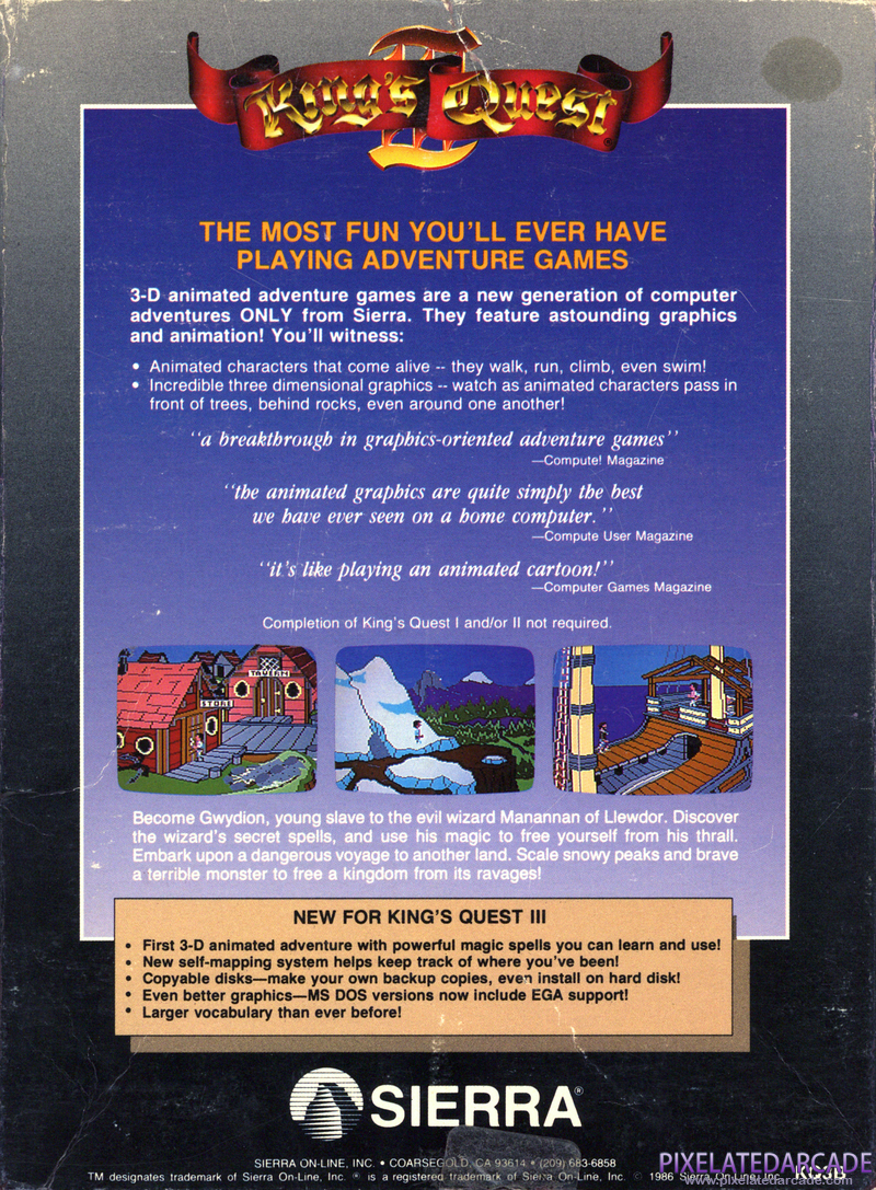 King's Quest III: To Heir is Human Cover Art: 