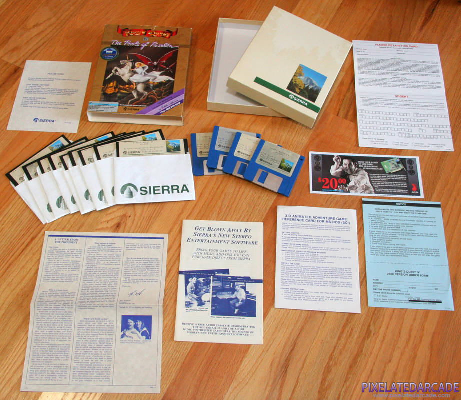 King's Quest IV: The Perils of Rosella Cover Art: Box and contents King's Quest IV: The Perils of Rosella Cover Art: Box and contents