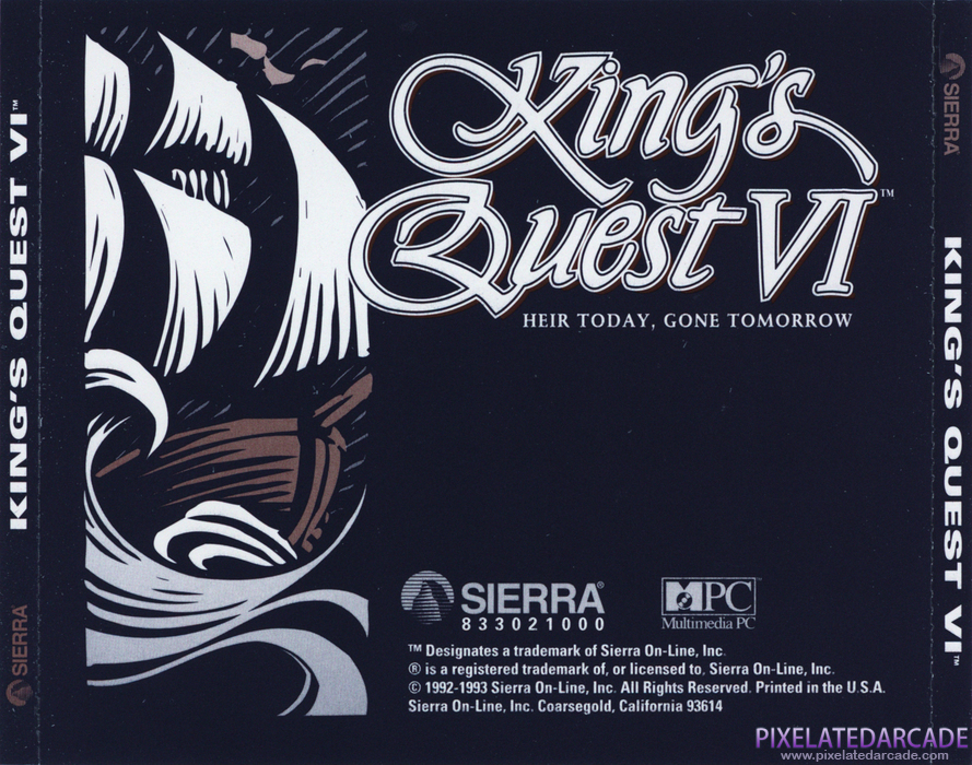 King's Quest VI: Heir Today, Gone Tomorrow Cover Art: Back King's Quest VI: Heir Today, Gone Tomorrow Cover Art: Back
