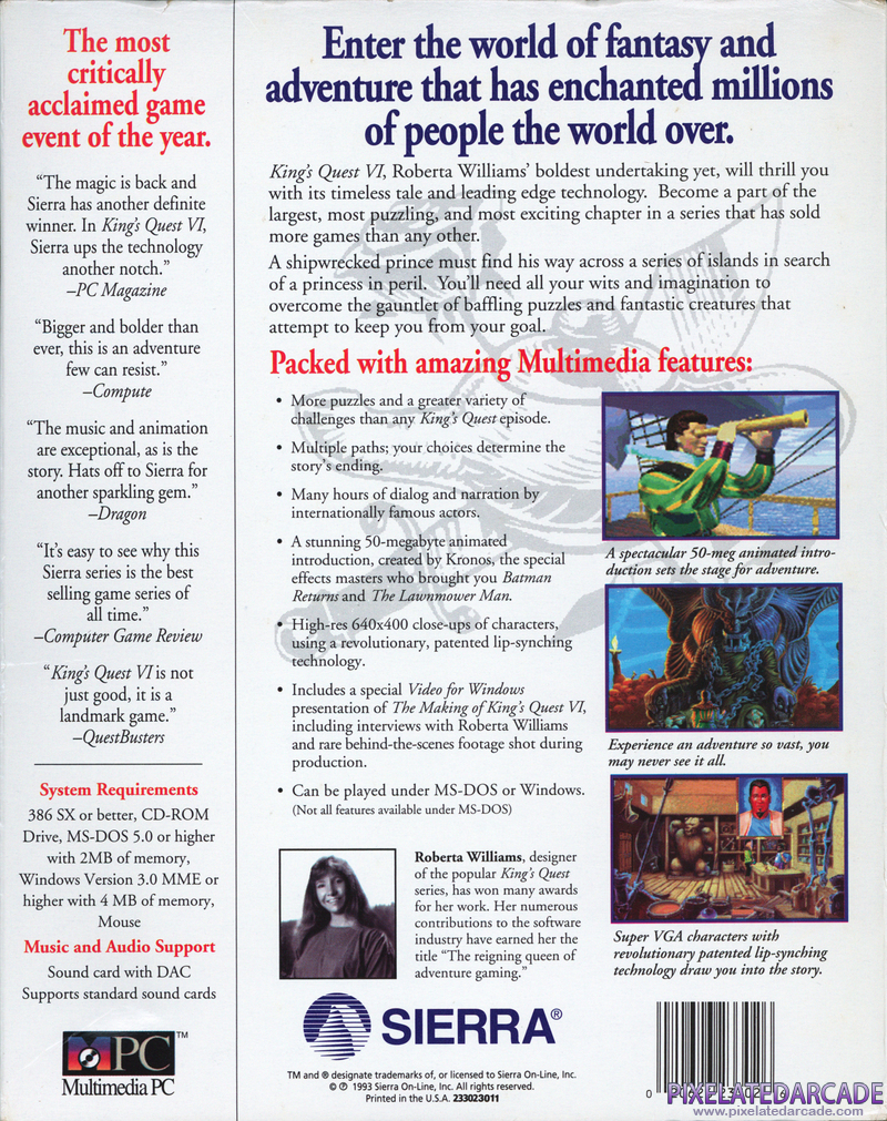 King's Quest VI: Heir Today, Gone Tomorrow Cover Art: 