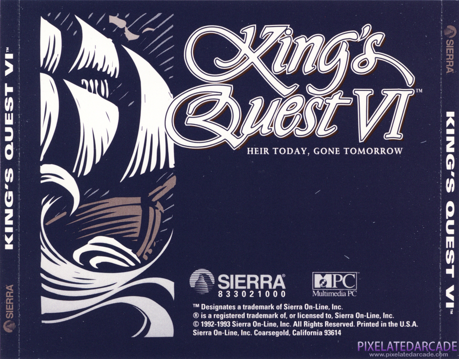King's Quest VI: Heir Today, Gone Tomorrow Cover Art: Back King's Quest VI: Heir Today, Gone Tomorrow Cover Art: Back