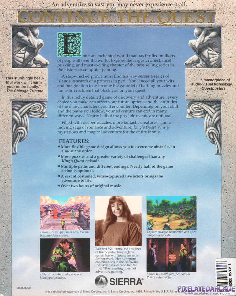 King's Quest VI: Heir Today, Gone Tomorrow Cover Art: 