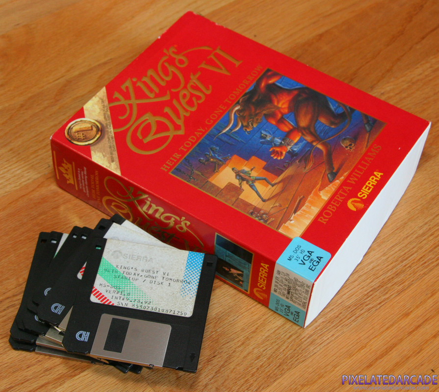 King's Quest VI: Heir Today, Gone Tomorrow Cover Art: Disks and box King's Quest VI: Heir Today, Gone Tomorrow Cover Art: Disks and box