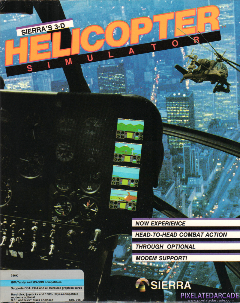 Sierra's 3-D Helicopter Simulator Cover Art: Sierra's 3-D Helicopter Simulator Cover Art: