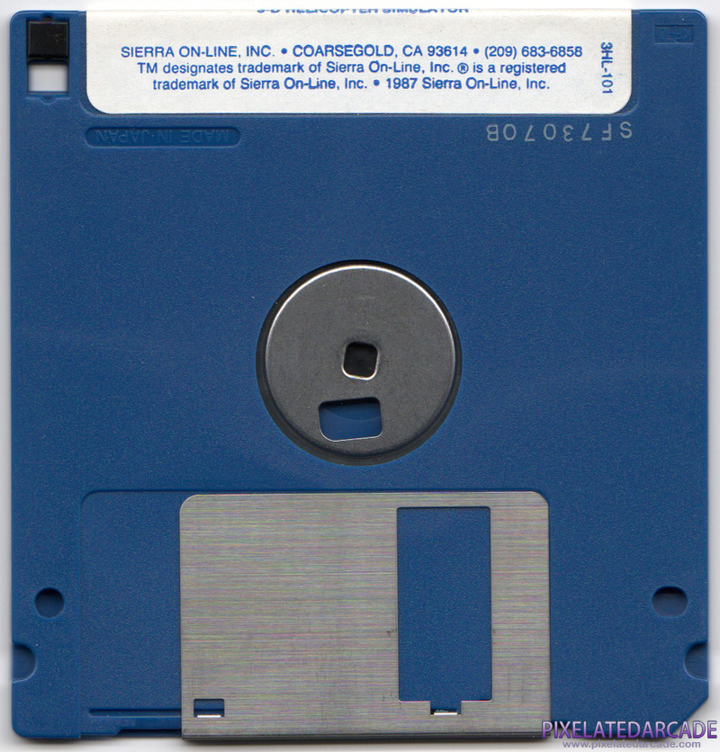 Sierra's 3-D Helicopter Simulator Cover Art: Back Sierra's 3-D Helicopter Simulator Cover Art: Back