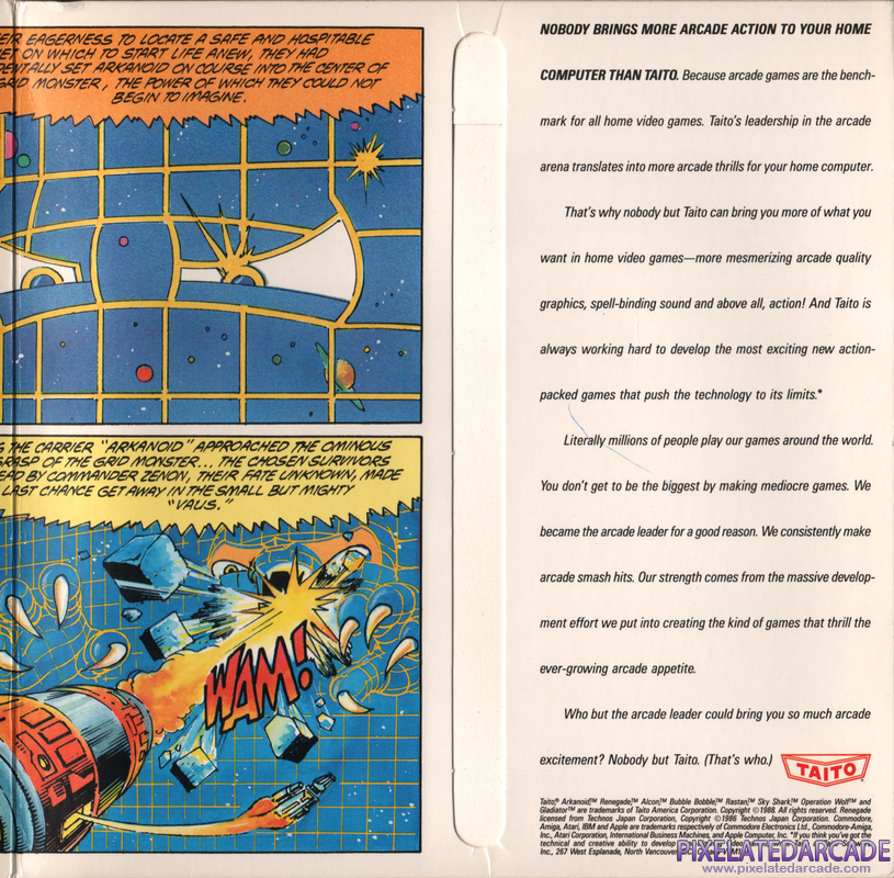 Arkanoid Cover Art: Right Side Arkanoid Cover Art: Right Side
