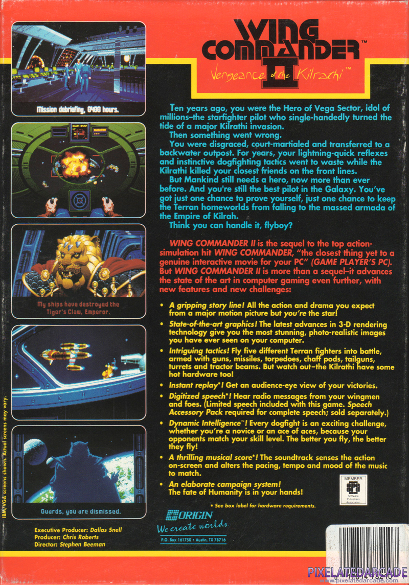 Wing Commander II: Vengeance of the Kilrathi Cover Art: 