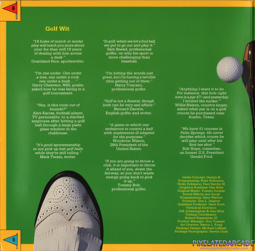 World Tour Golf Cover Art: Left Side World Tour Golf Cover Art: Left Side