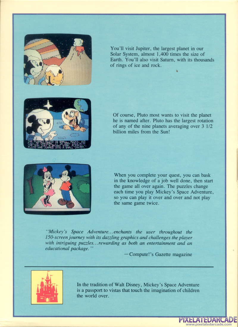 Mickey's Space Adventure Cover Art: Right Side Mickey's Space Adventure Cover Art: Right Side