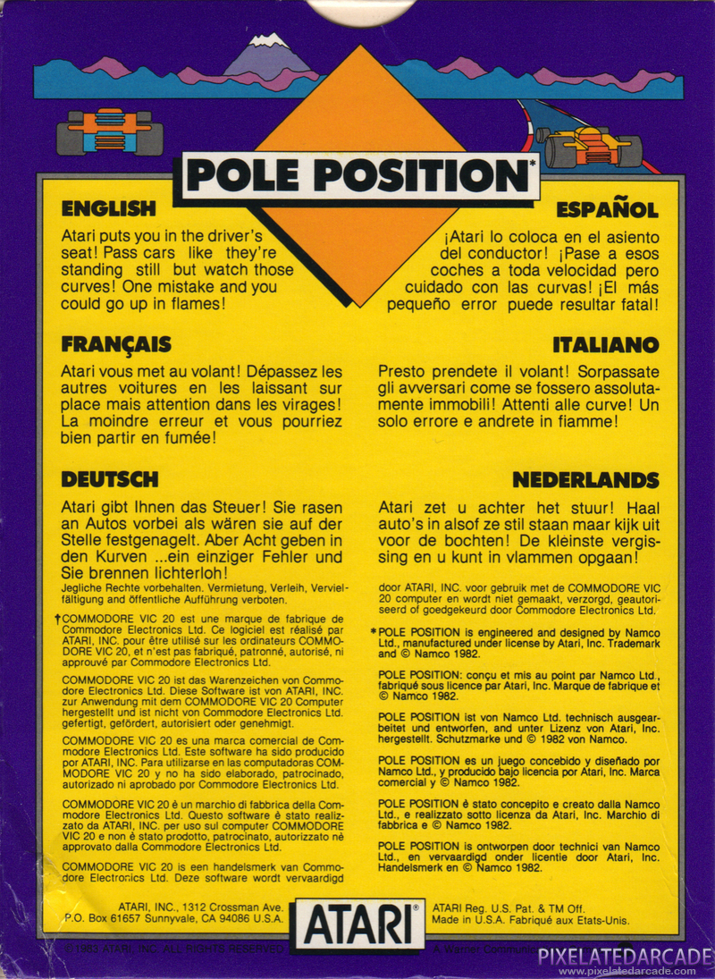 Pole Position Cover Art: Pole Position Cover Art: