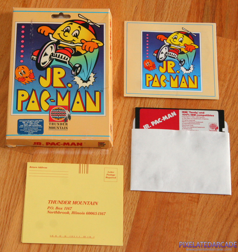 Jr. Pac-Man Cover Art: Jr. Pac-Man box and contents Jr. Pac-Man Cover Art: Jr. Pac-Man box and contents