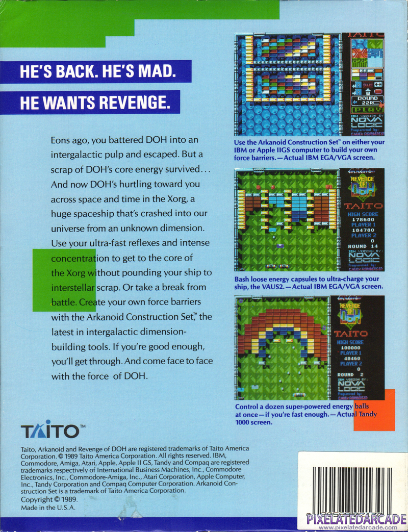 Arkanoid 2: Revenge of DOH Cover Art: Arkanoid 2: Revenge of DOH Cover Art: