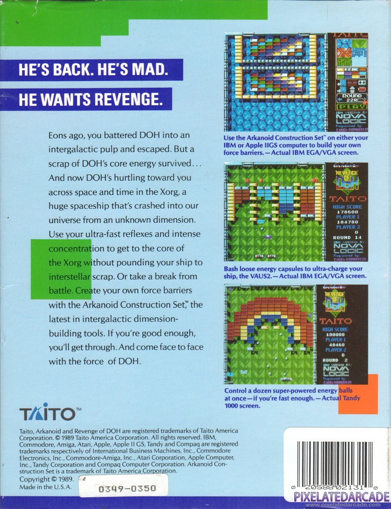 Arkanoid 2: Revenge of DOH Cover Art: Arkanoid 2: Revenge of DOH Cover Art: