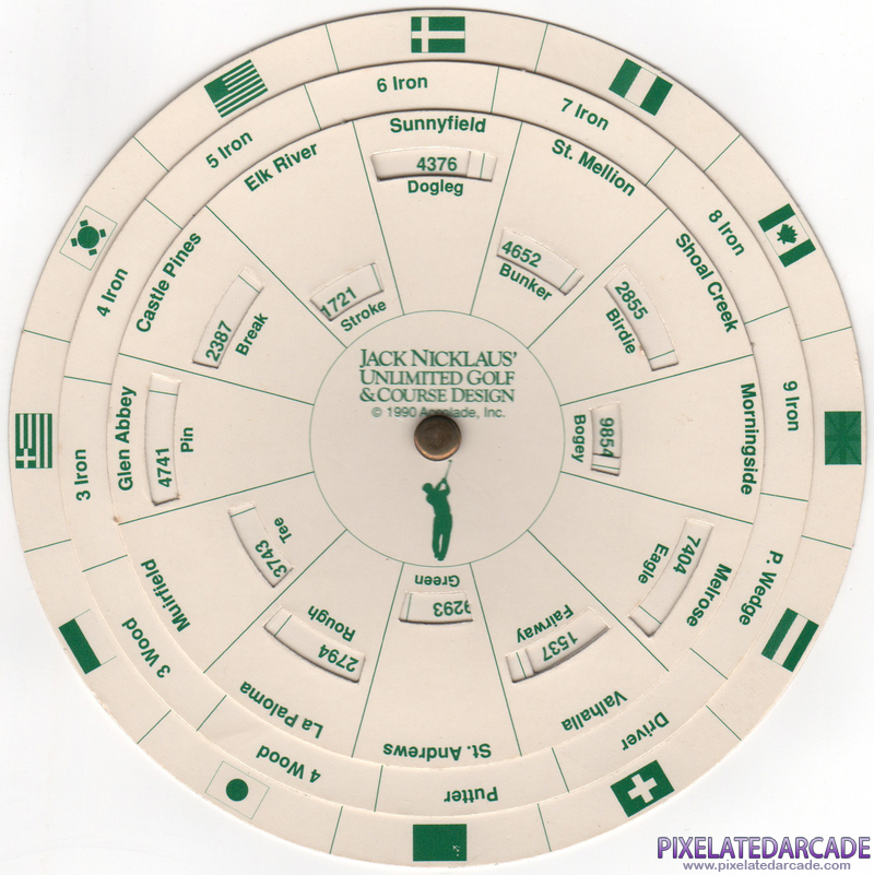 Jack Nicklaus' Unlimited Golf & Course Design Cover Art: Copy protection code wheel Jack Nicklaus' Unlimited Golf & Course Design Cover Art: Copy protection code wheel