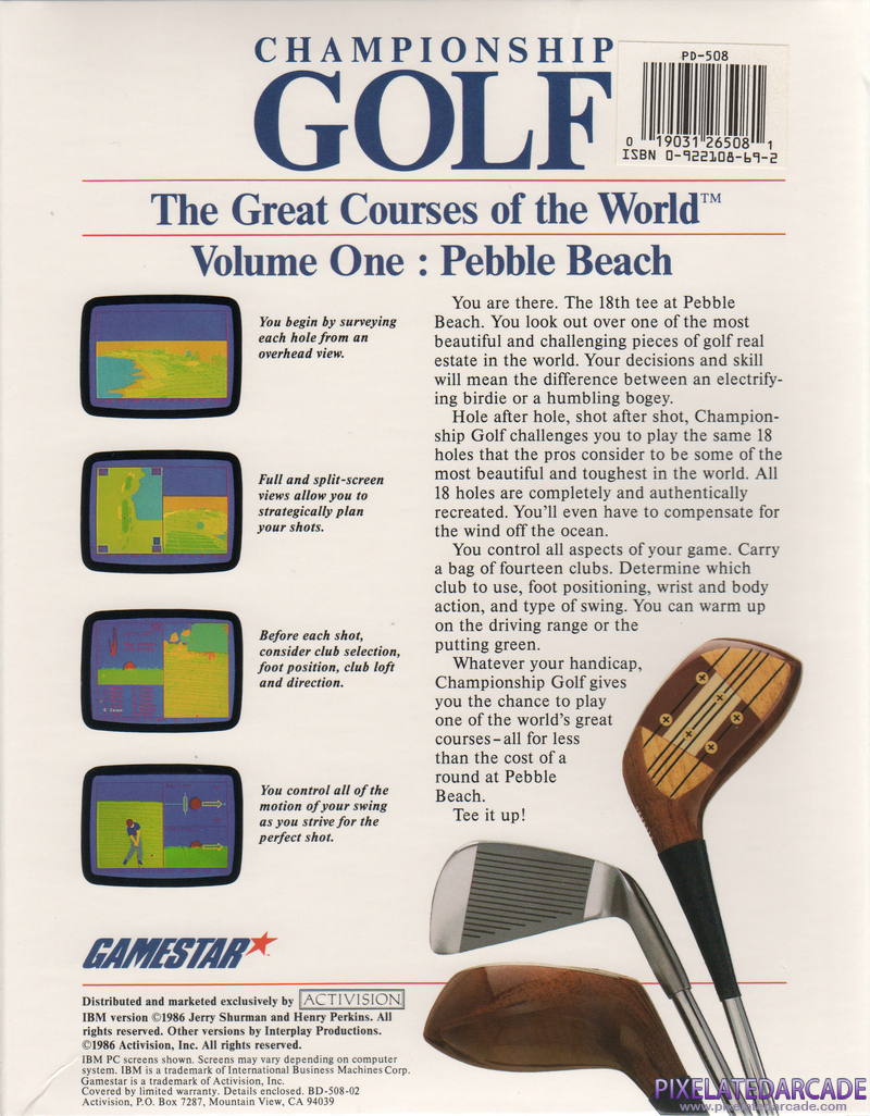 Championship Golf: The Great Courses of the World - Volume One: Pebble Beach Cover Art: Championship Golf: The Great Courses of the World - Volume One: Pebble Beach Cover Art: