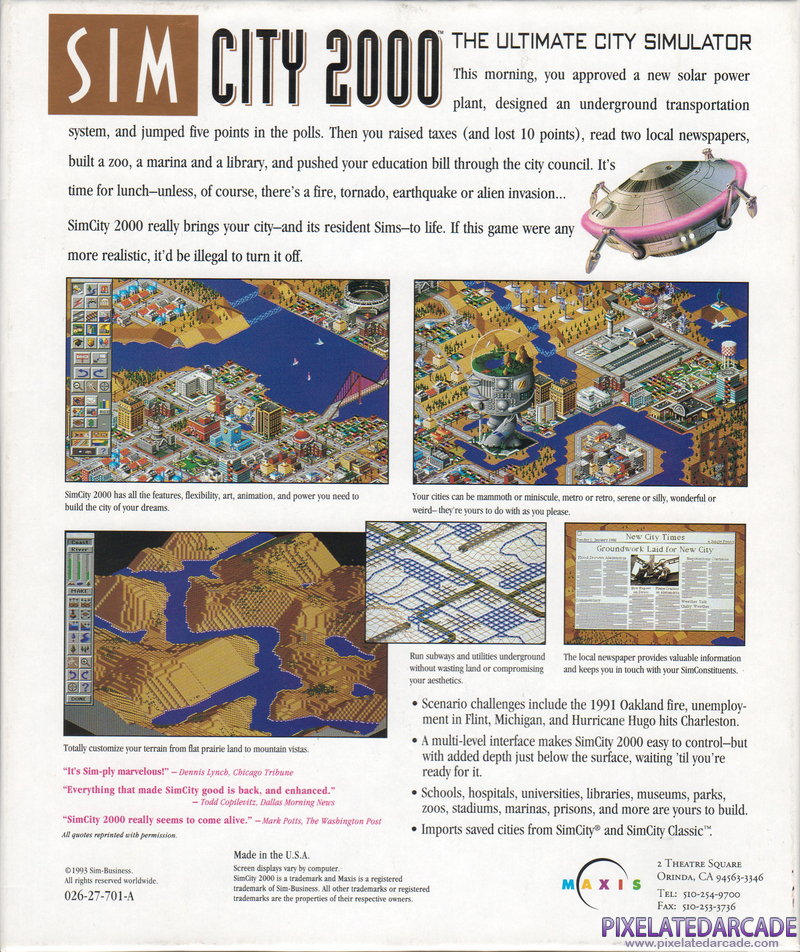 SimCity 2000 Cover Art: SimCity 2000 Cover Art: