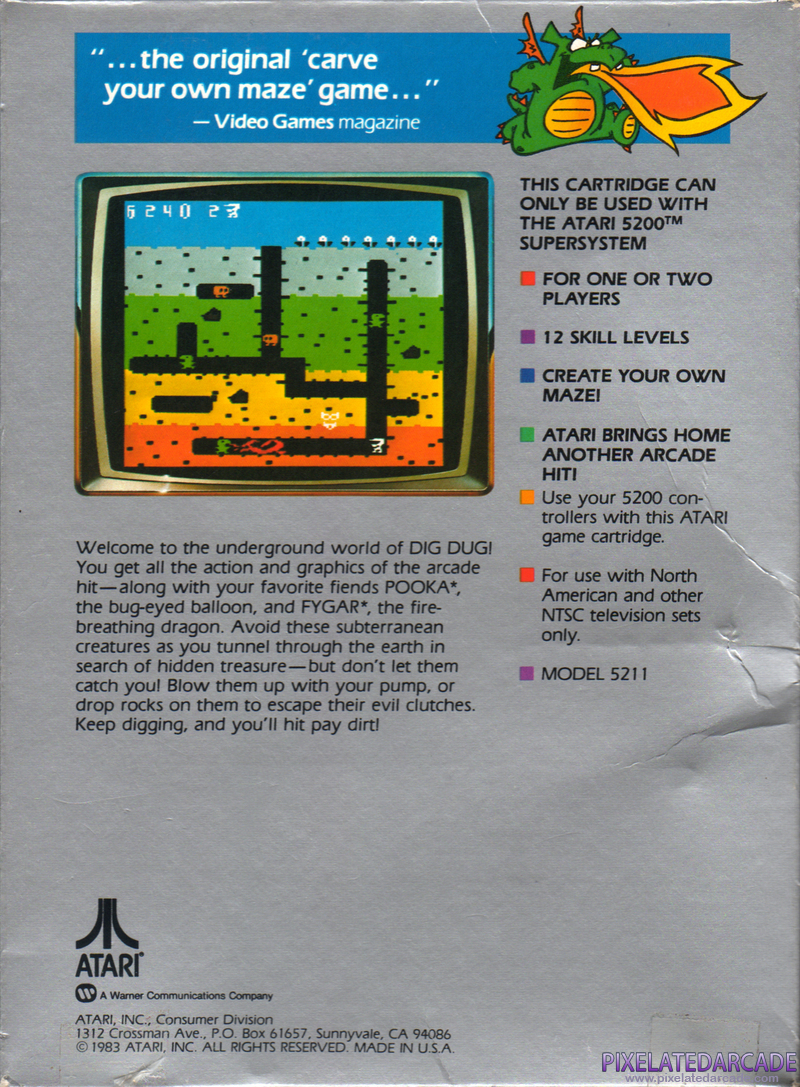 Dig Dug Cover Art: 
