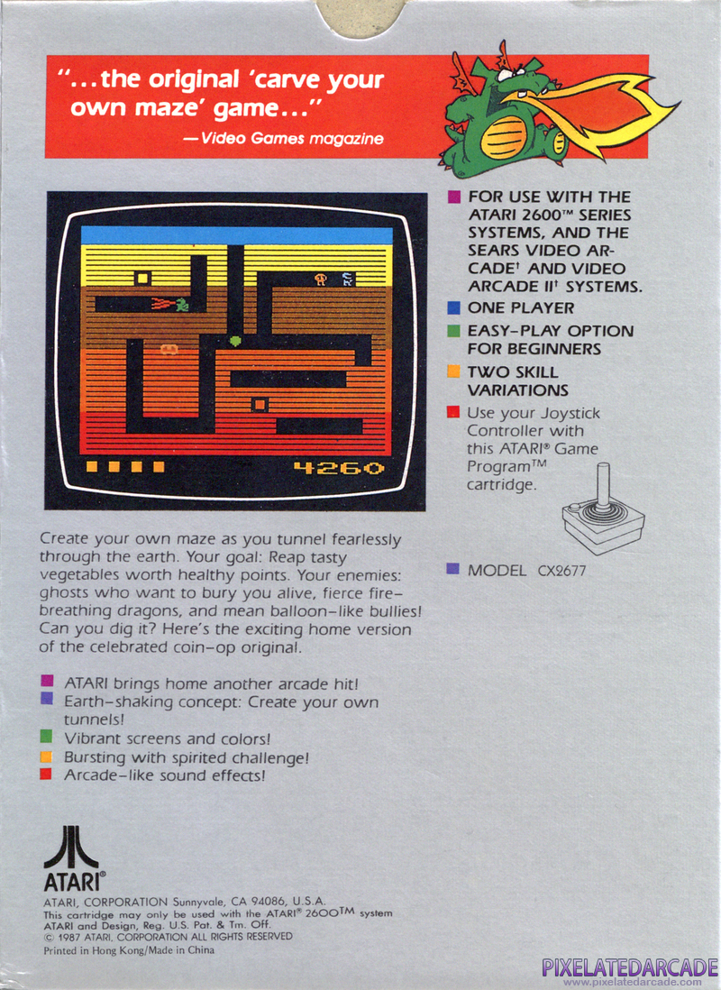 Dig Dug Cover Art: 