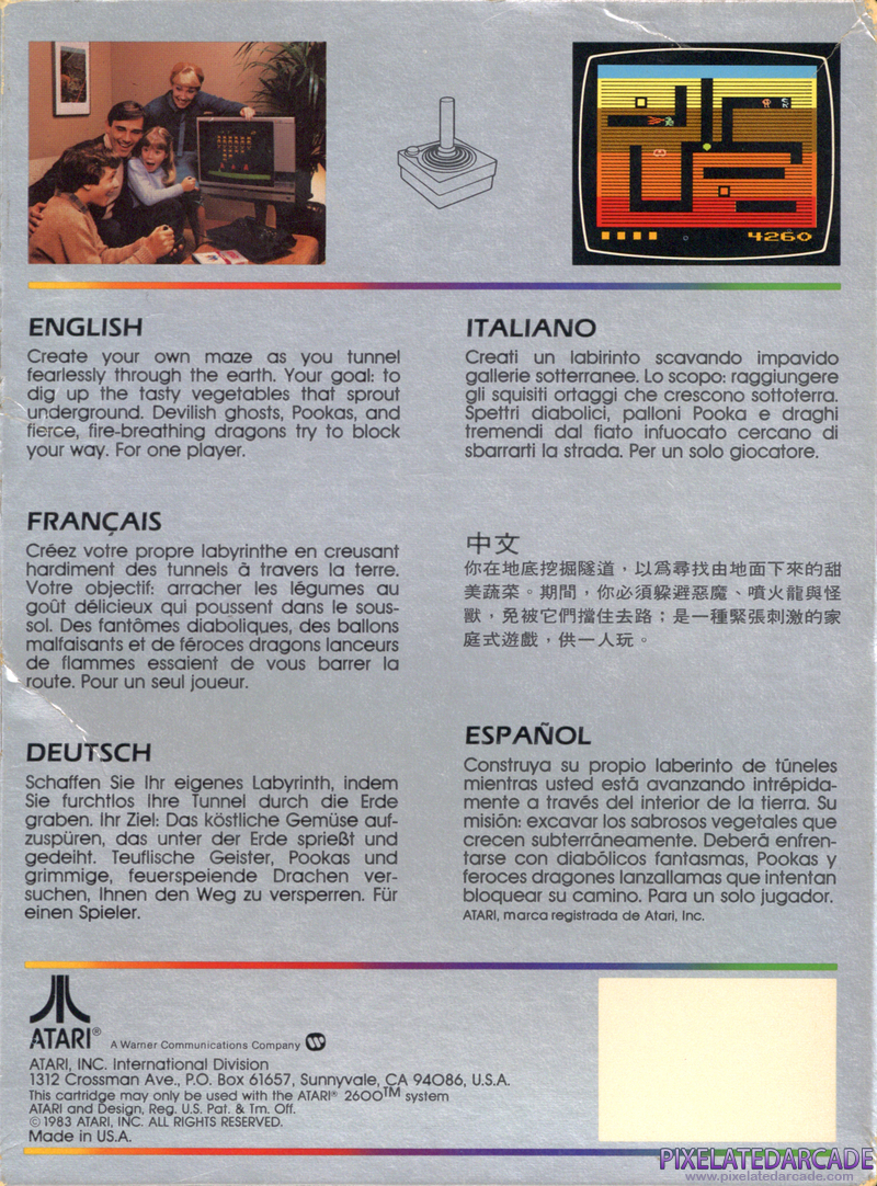 Dig Dug Cover Art: 