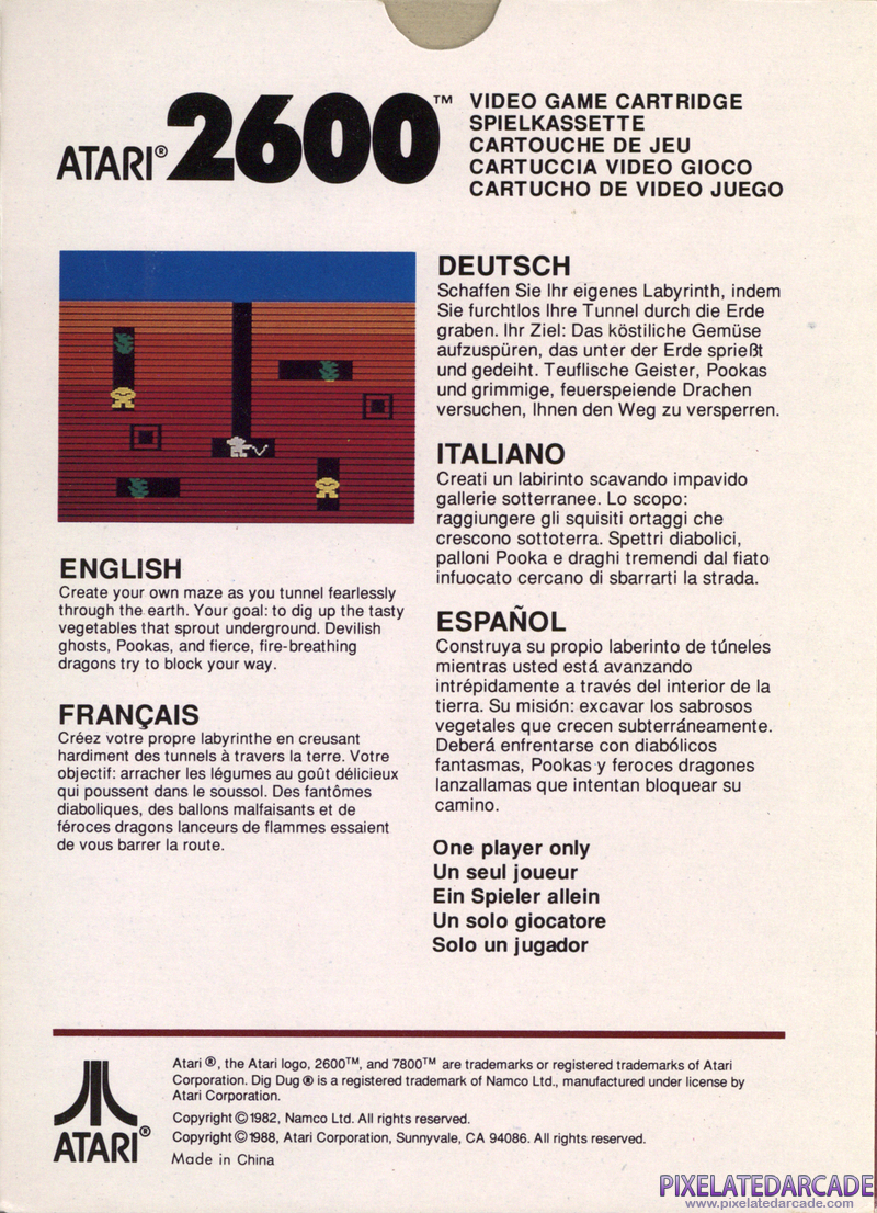 Dig Dug Cover Art: 