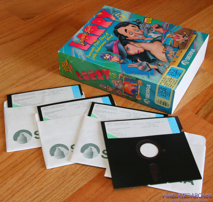 Leisure Suit Larry 5: Passionate Patti Does a Little Undercover Work Cover Art: Game disks and box Leisure Suit Larry 5: Passionate Patti Does a Little Undercover Work Cover Art: Game disks and box