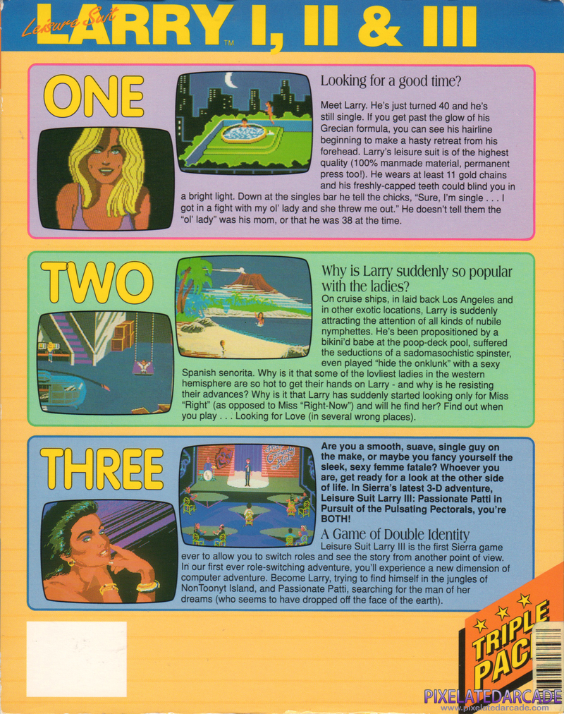 Leisure Suit Larry I, II, & III: Triple Pack Cover Art: Leisure Suit Larry I, II, & III: Triple Pack Cover Art: