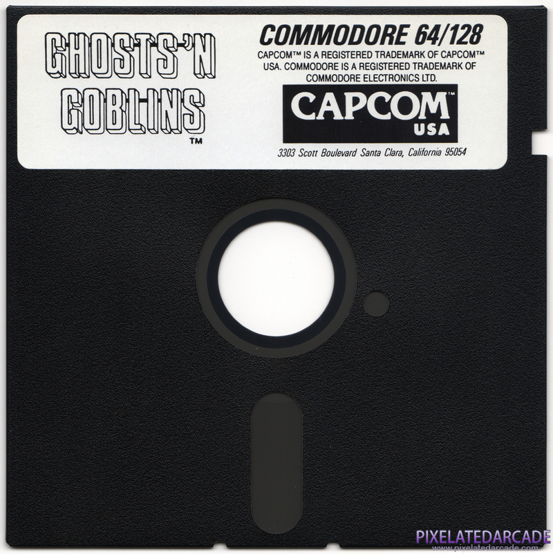 Ghosts 'N Goblins Cover Art: Commodore 64 disk Ghosts 'N Goblins Cover Art: Commodore 64 disk