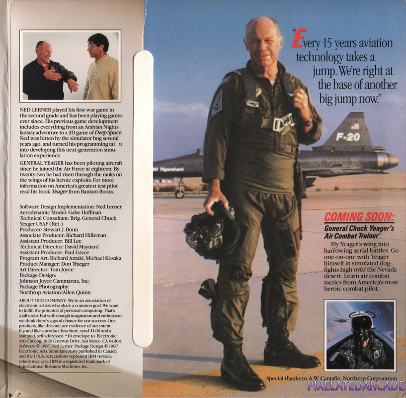 Chuck Yeager's Advanced Flight Simulator Cover Art: Right Side Chuck Yeager's Advanced Flight Simulator Cover Art: Right Side