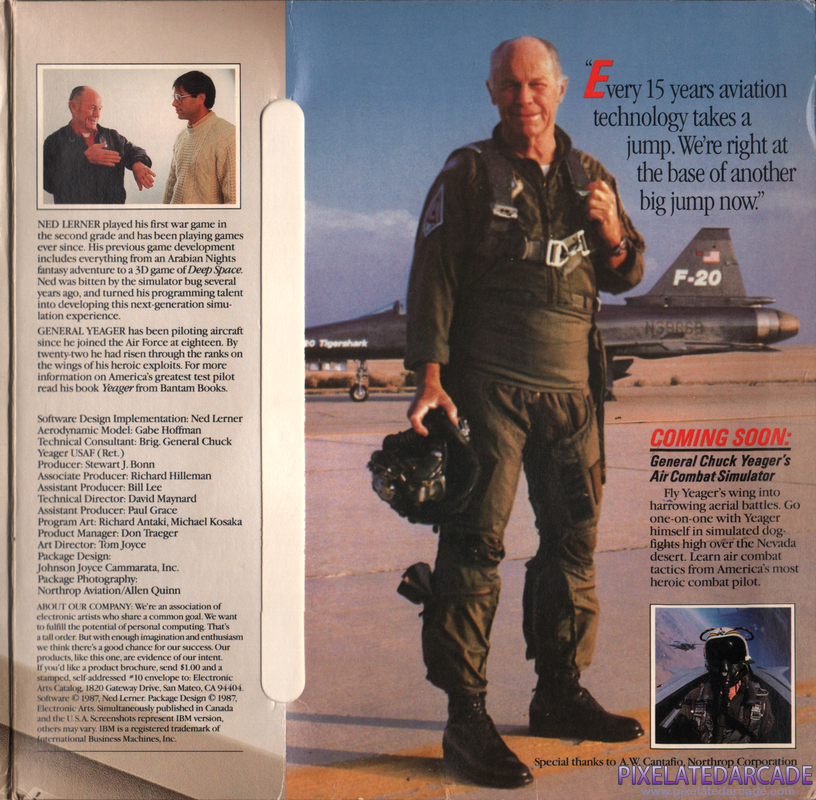 Chuck Yeager's Advanced Flight Simulator Cover Art: Right Side Chuck Yeager's Advanced Flight Simulator Cover Art: Right Side