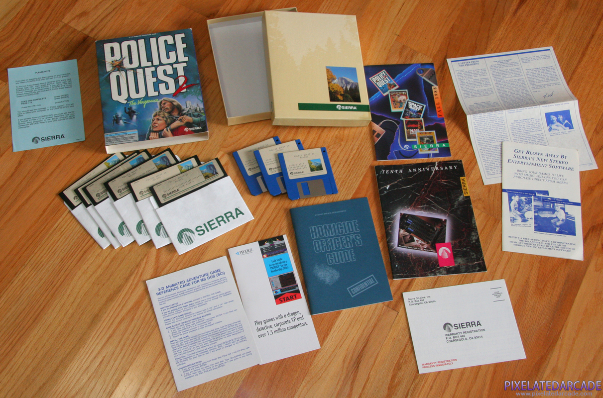 Police Quest 2: The Vengeance Cover Art: Box and contents Police Quest 2: The Vengeance Cover Art: Box and contents