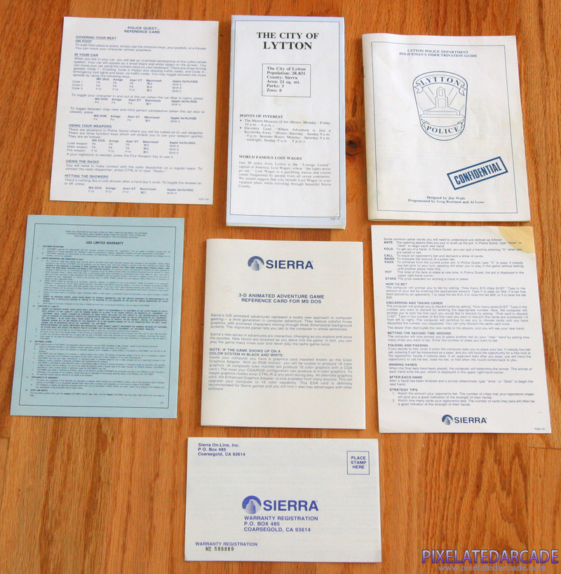 Police Quest: In Pursuit of the Death Angel Cover Art: Police Quest documentation Police Quest: In Pursuit of the Death Angel Cover Art: Police Quest documentation