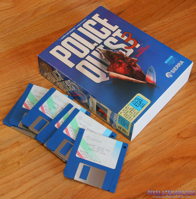 Police Quest 3: The Kindred Cover Art: Police Quest 3 game disks and box
