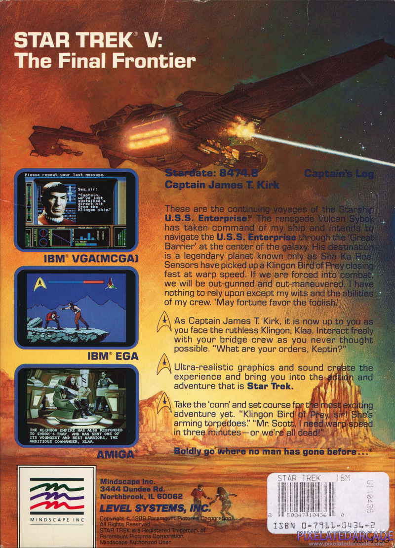 Star Trek V: The Final Frontier Cover Art: 