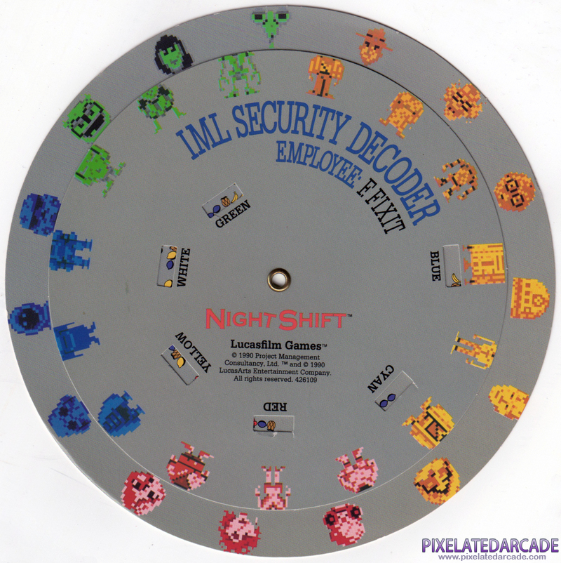 Night Shift Cover Art: Copy protection code wheel Night Shift Cover Art: Copy protection code wheel