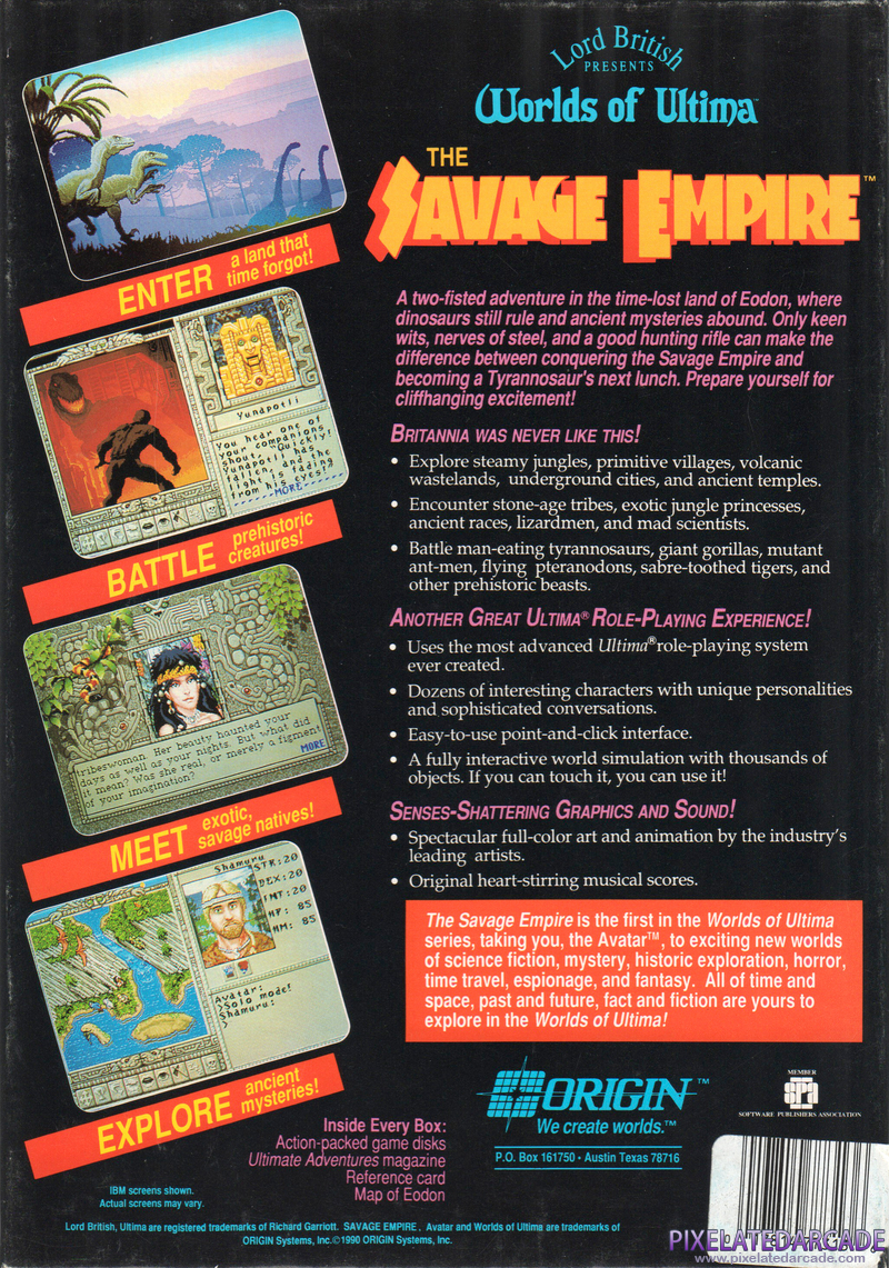 Worlds of Ultima: The Savage Empire Cover Art: Worlds of Ultima: The Savage Empire Cover Art: