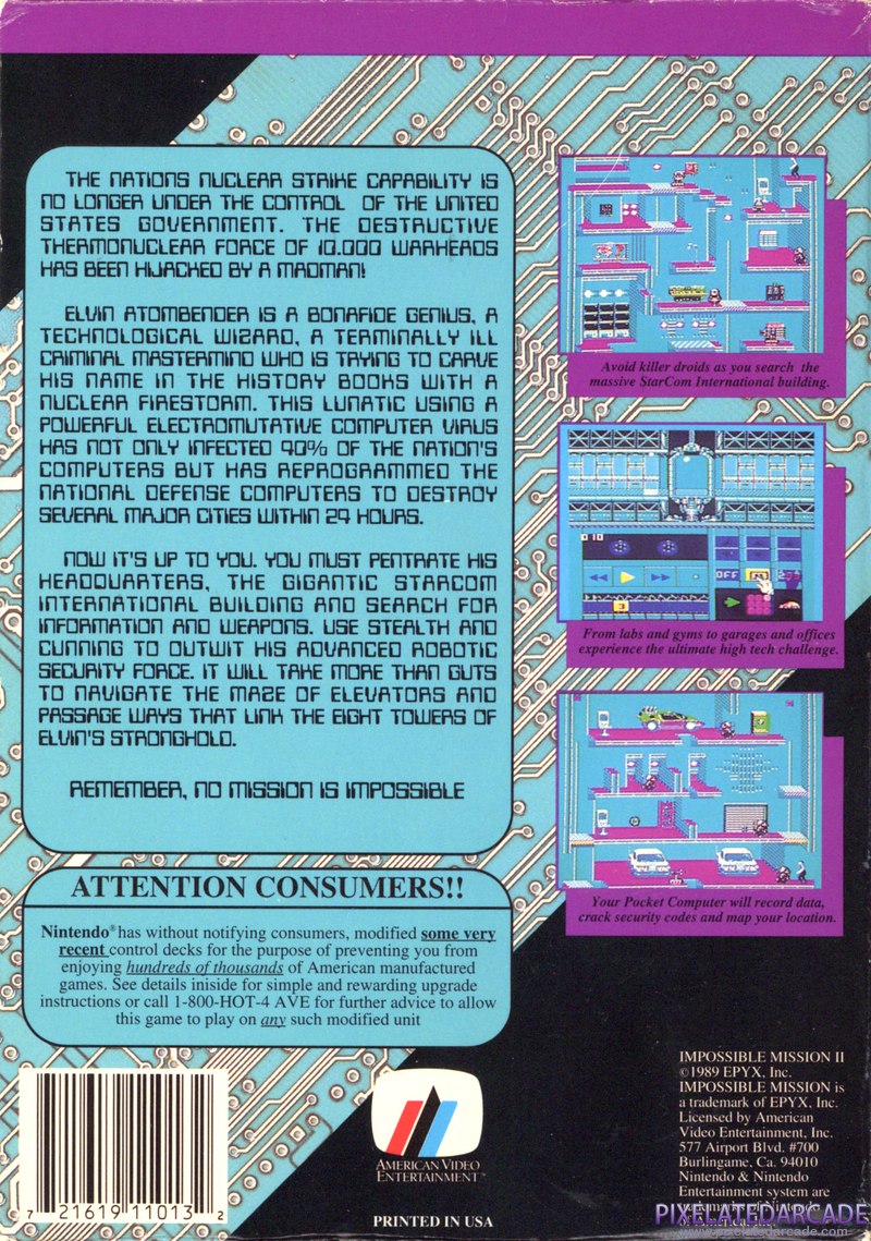 Impossible Mission II Cover Art: Impossible Mission II Cover Art:
