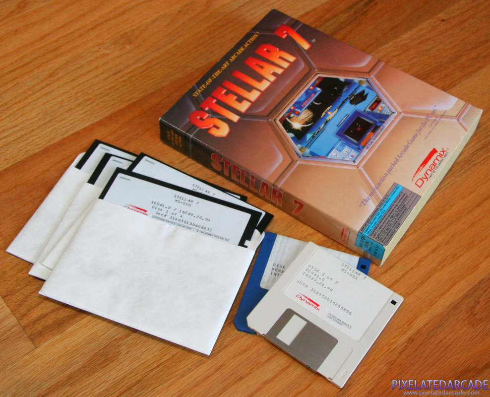 Stellar 7 Cover Art: Stellar 7 game disks and box