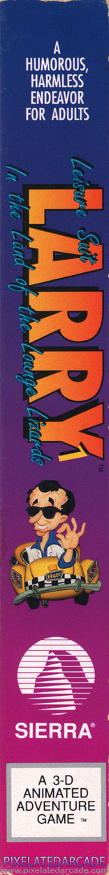 Leisure Suit Larry 1: In the Land of the Lounge Lizards Cover Art: Right Spine Leisure Suit Larry 1: In the Land of the Lounge Lizards Cover Art: Right Spine