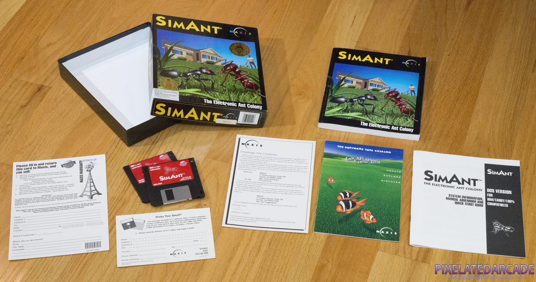 SimAnt: The Electronic Ant Colony Cover Art: Box and contents SimAnt: The Electronic Ant Colony Cover Art: Box and contents