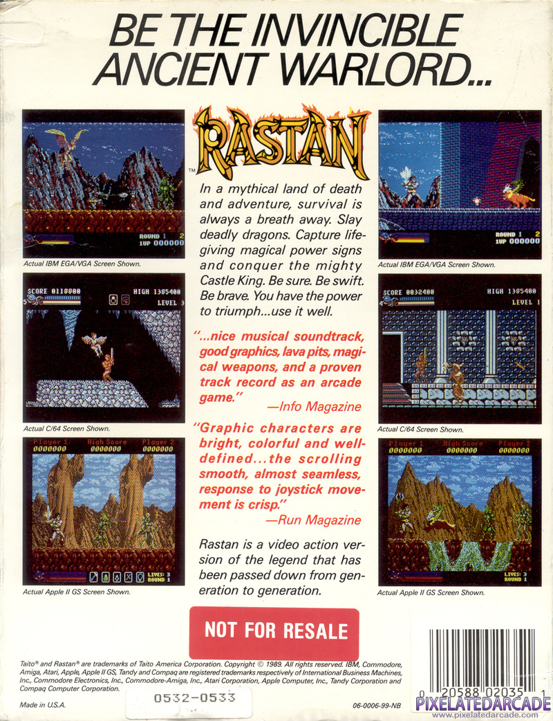 Rastan Cover Art: 