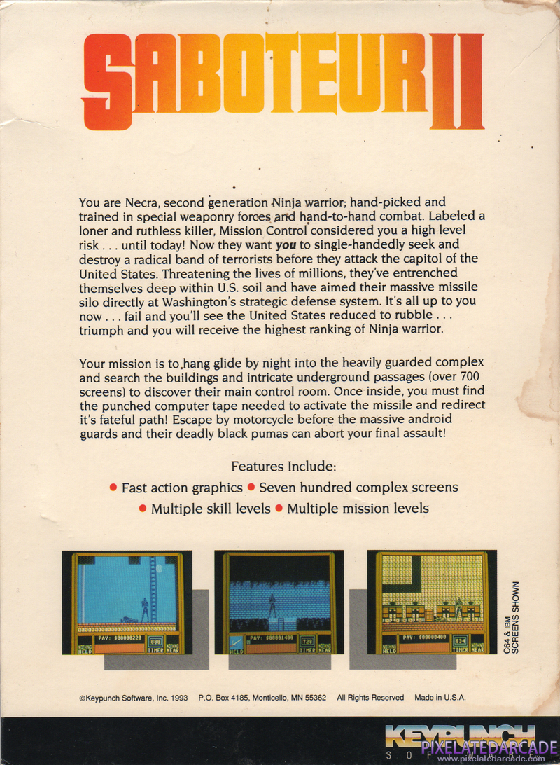 Saboteur II Cover Art: Saboteur II Cover Art: