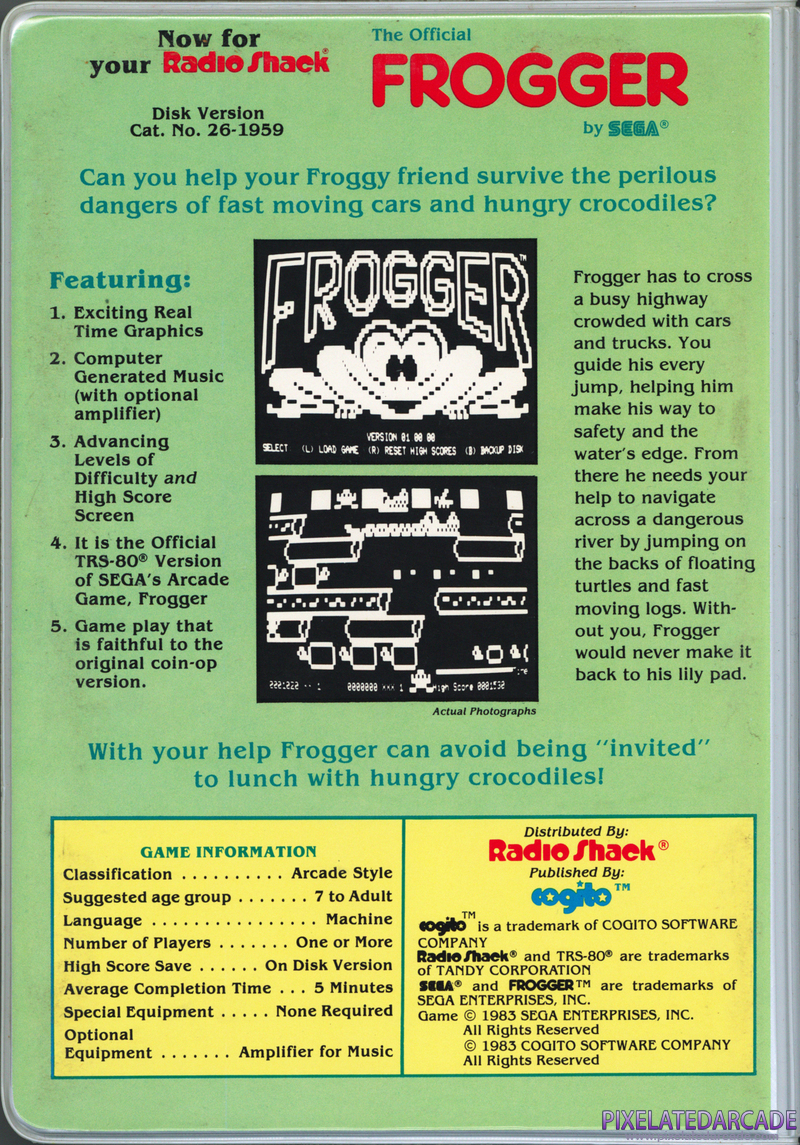 Frogger Cover Art: Frogger Cover Art: