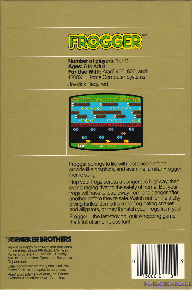 Frogger Cover Art: Frogger Cover Art:
