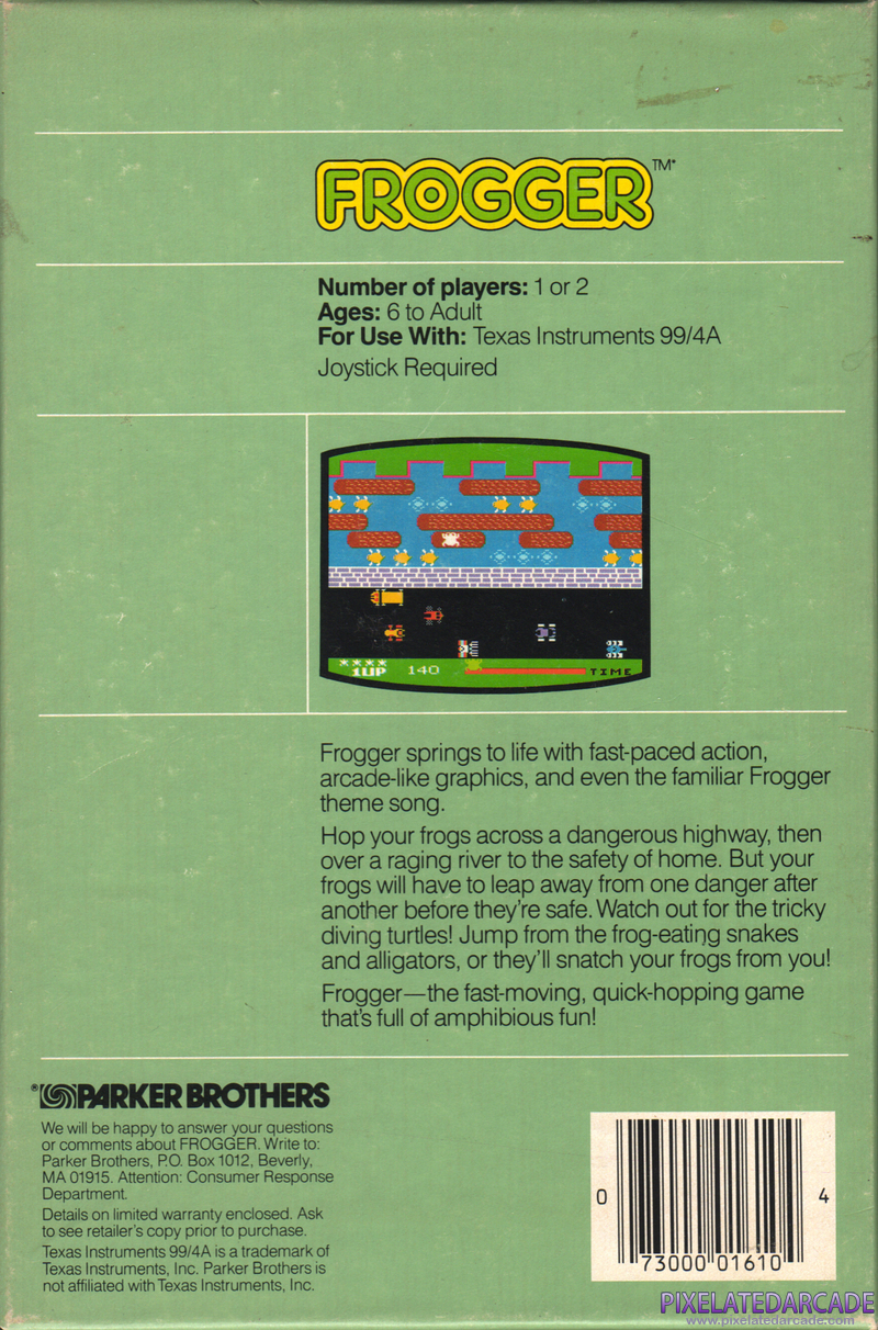 Frogger Cover Art: Frogger Cover Art: